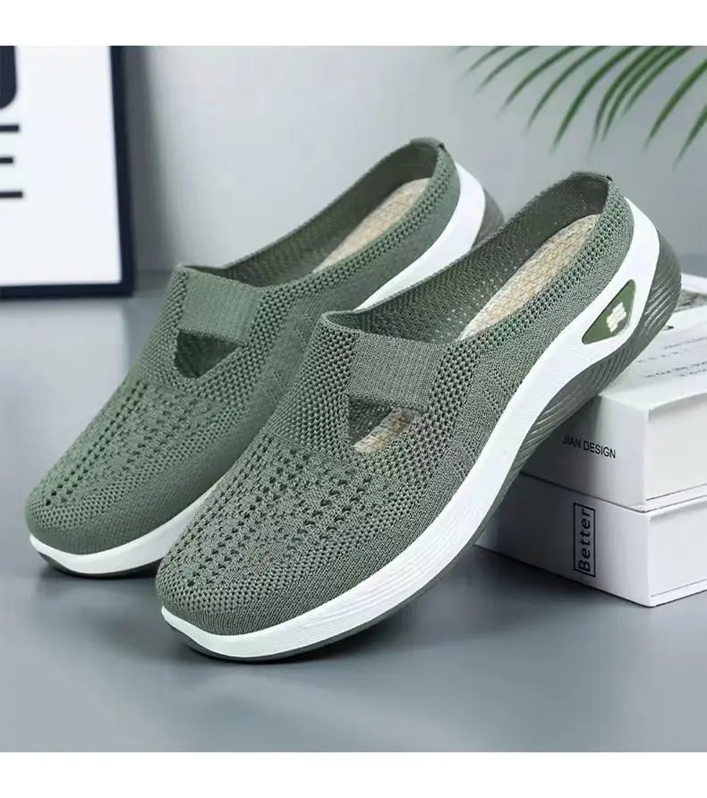 Damen Freizeitschuhe, vielseitige Halbschuhe, lässige und atmungsaktive Flip-Flops, bequeme Slipper mit weicher Sohle