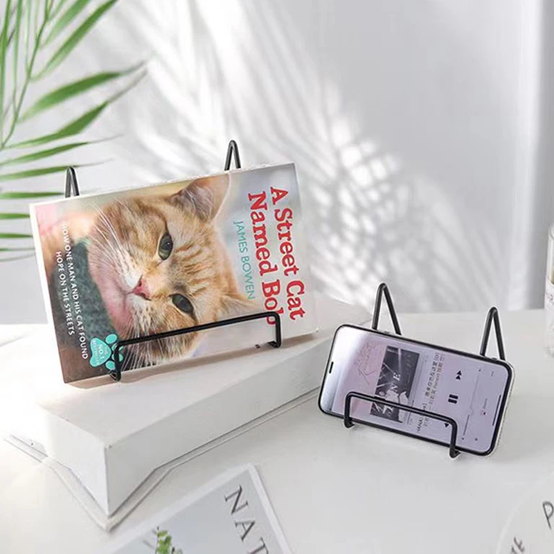 

1PC Simple Phone Holder Desktop Tablet Stand Creative Iron Art Magazine Display Stand Home Minimalist Dish Storage Rack
