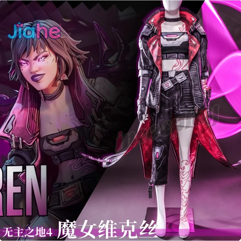 أمارا لعبة Borderlands الساحرة فيكس تأثيري حلي معطف أعلى السراويل قلادة قفاز مجموعة حفلة الهالوين الرجال النساء أزياء موحدة