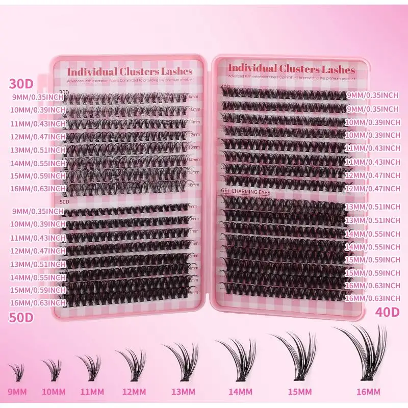 DIY Cluster Lash Extension Kit 640 Pcs Natural Look Lightweight Individual Lashes for Personalized Makeup Salon and Home Use