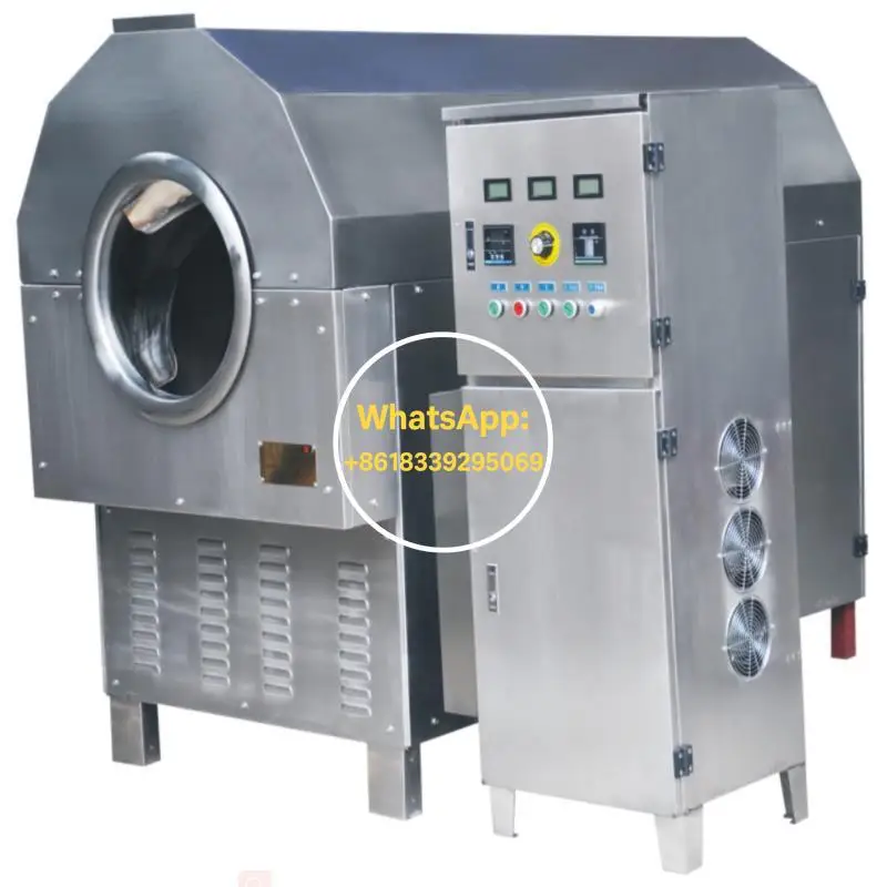 

Automatic Almond Roasting Machine Commercial Peanut Cocoa Bean Roaster Gas Electric Grain Dryer Rotary Drum Equipment New