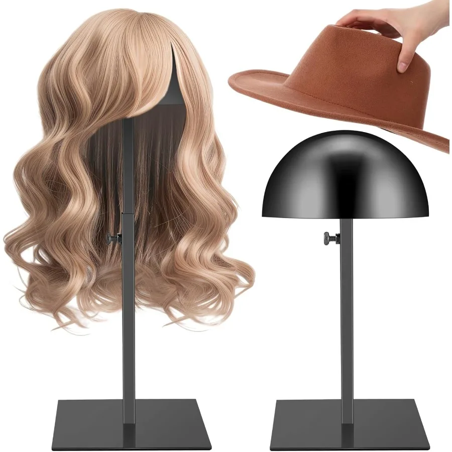 

Sintuff, 2 шт., подставка для шляп, 7,915,7 дюйма, регулируемый держатель для шляп, прочная подставка для головы париков, антикоррозийная, нескользящая, устойчивая, нержавеющая сталь