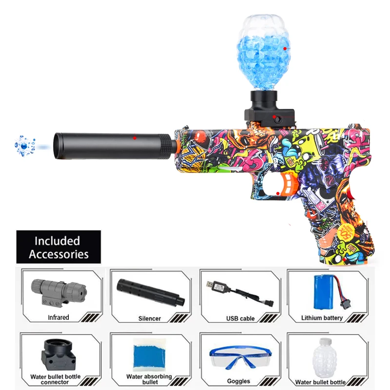 Bola de gel elétrica brinquedo arma verão ao ar livre laser macio bala blaster arma tiro esporte trainning brinquedo para crianças adulto presente