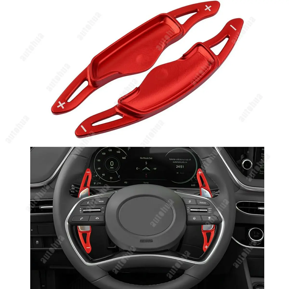 

Aluminum Steering Wheel Paddle Shifter Extension For Hyundai Sonata 2020-2023 /Tucson 2022-2024 /Santa Cruz 2022-2024