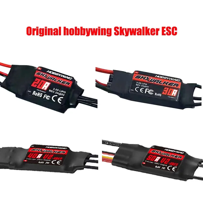 Hobbywing Skywalker 20A 30A 40A 50A 60A 80A ESC With UBEC For RC Airplanes Helicopter Brushless Motor Multiple Protection