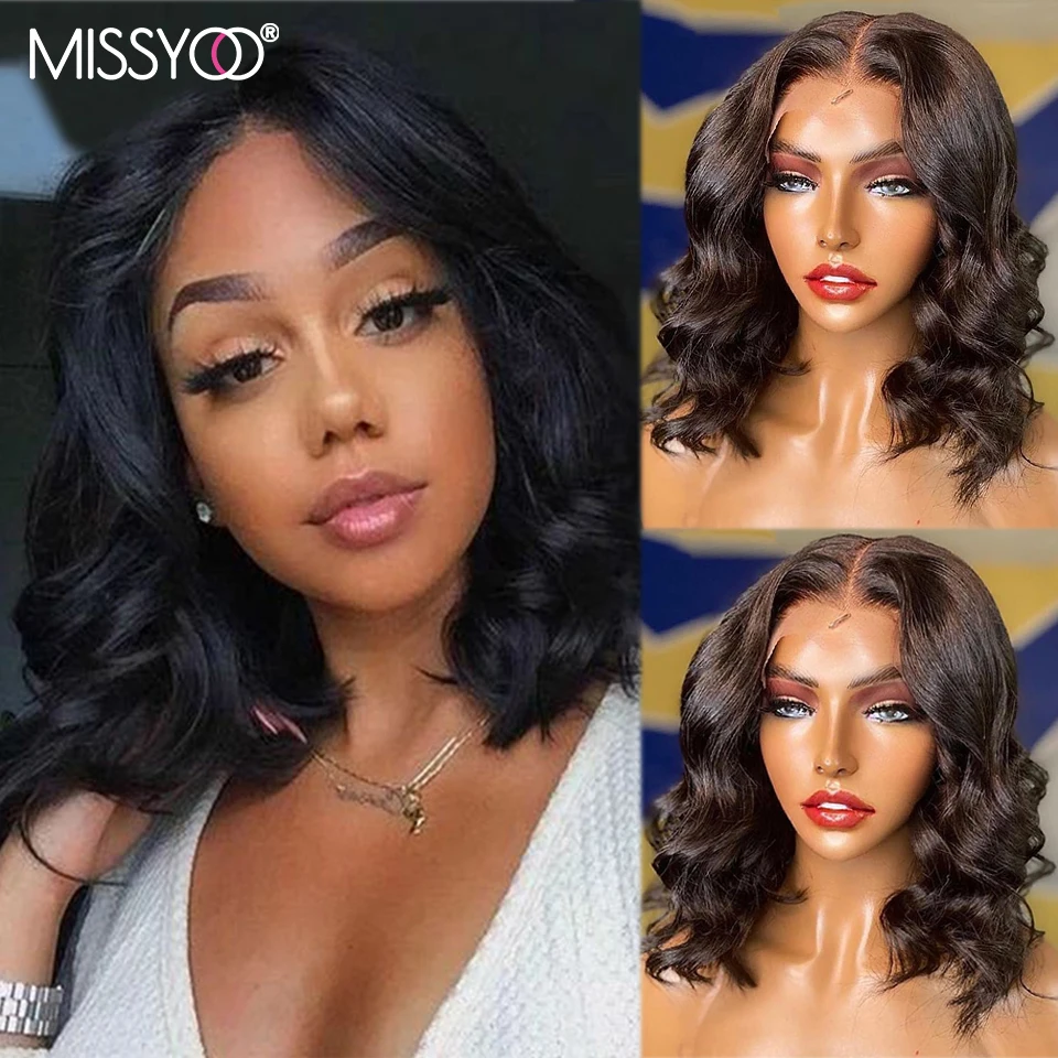 

Body Wave Wig 13x4 Lace Front Wigs Short Bob Wigs 4x4 Closure Wig Human Hair For Women Natural Color Brazilian Remy Wigs 8-18'