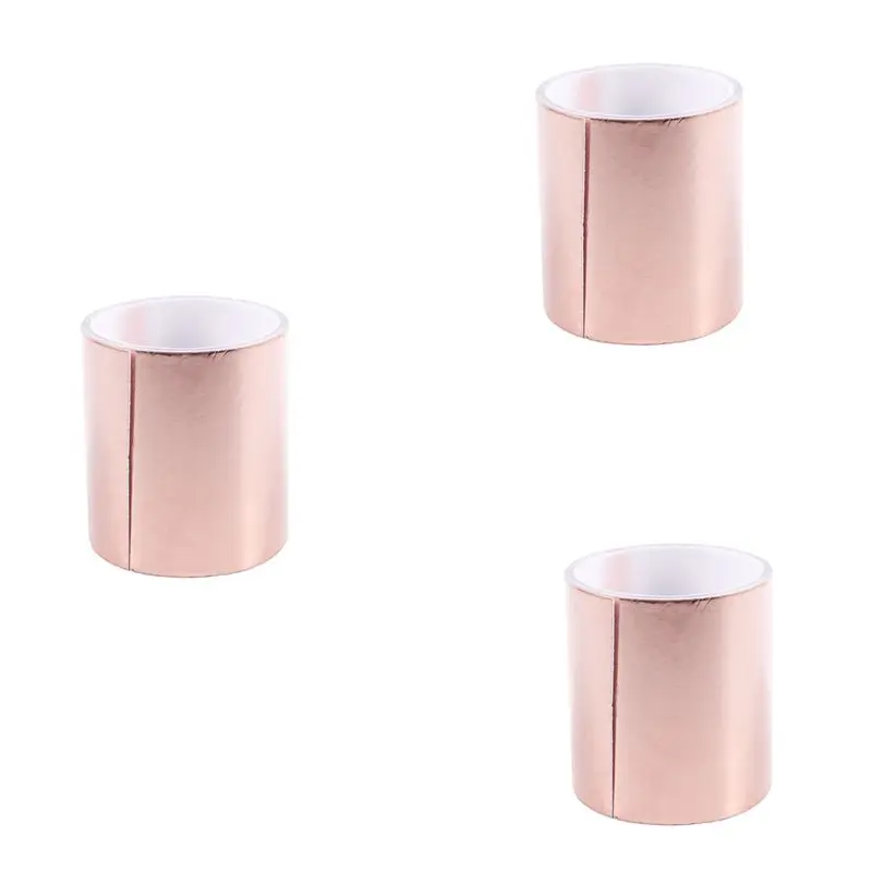 A99I-3Pcs 100Mmx5m Pure Copper Roll EMI Conductive Guitar Shielding Ribbon