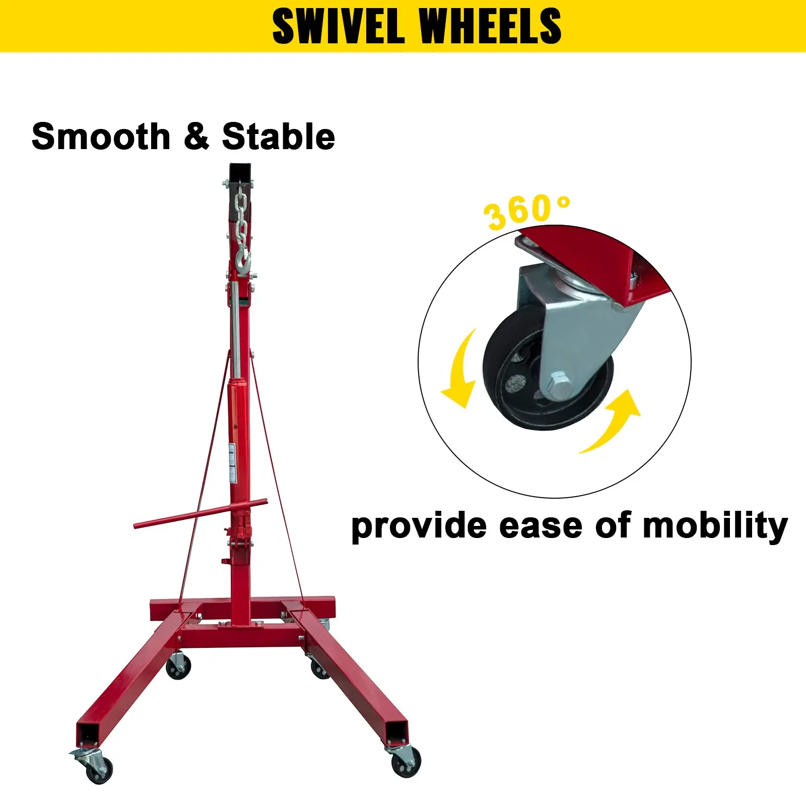 Zusammenklappbarer Motorkran, Ladenkran mit 4400 Pfund Hubkapazität, hydraulischer 2-Tonnen-Motorzug