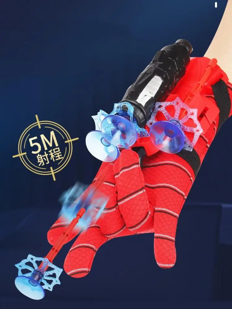 New Spiderman Cosplay Launcher Spider Silk Gloves Web Shooters Figure Toy Halloween Prop Toys for Children Wrist Launcher