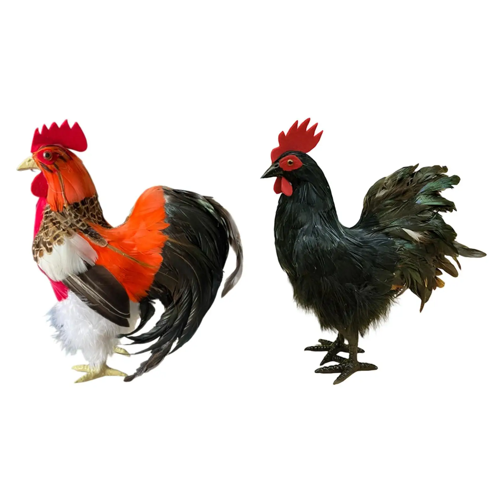 Rooster Simulation Model Chicken Garden Statue Simulation Cock Figurine Outdoor Decoration for Farm Yard Kitchen Store Home