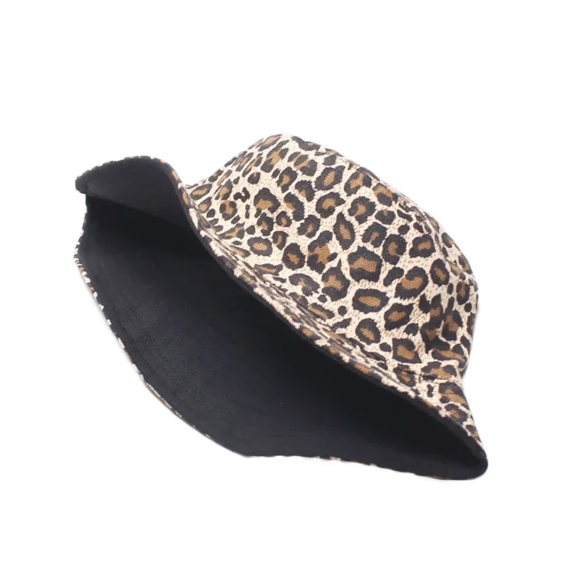 Bucket Hats Women Men Leopard Printed Fisherman Hat Reversible Outdoor Sunscreen Cap Double-sided Wear Fashion Unisex SA699