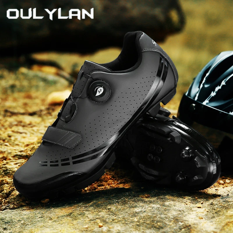 

Oulylan Men Outdoor Road Bike Sneakers Women Breathable Turn Buckle Cycling Footwear Speciality Hard Soled Locks Bicycle Shoes