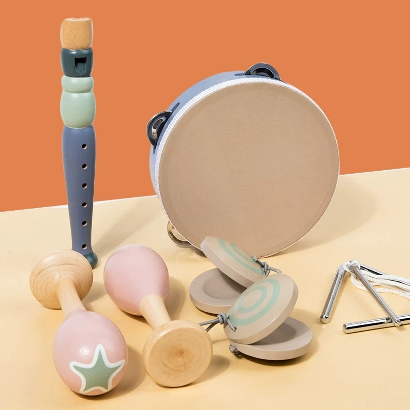 子供用木製楽器セットおもちゃ モンテッソーリ感覚玩具 サンドドラム ハンマー楽器 打楽器 就学前教育玩具