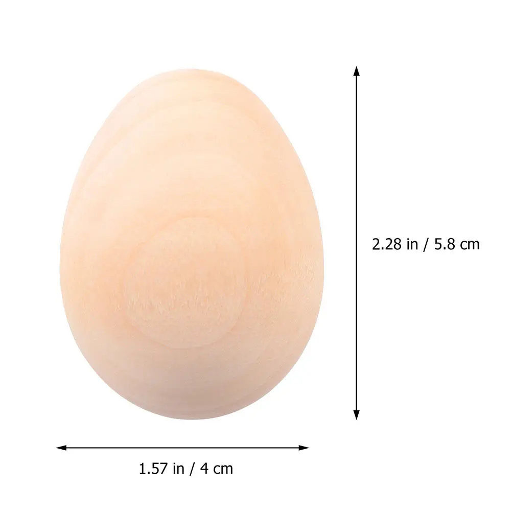 6Pcs Unpainted Wooden Easter Eggs DIY Graffiti Kid Painting Hand Painted Craft Decoration Set Unpainted DIY Wooden Egg