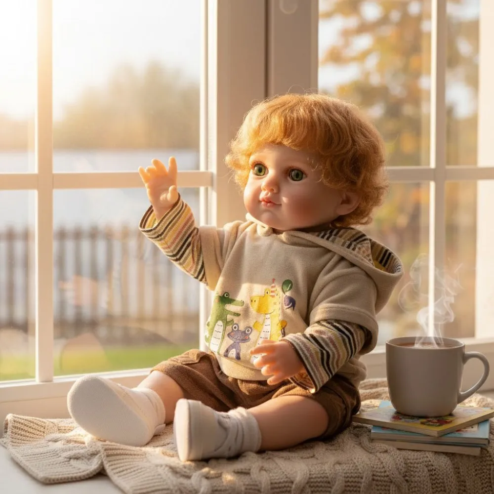 Cloveray 20 pollici Full Body Vinile Realistico Reborn Baby Doll Morbido 47 cm Realistico Vinile Bambola Fatta A Mano di Alta Colore Giocattolo Kid Regalo di Natale