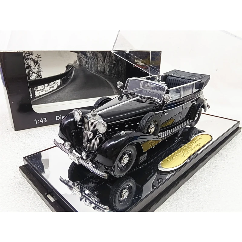 Open-top Alloy Diecast Model Car para meninos, brinquedos de coleção de carros clássicos, caixa original acrílica, Mercedes 770K, tamanho 1:43