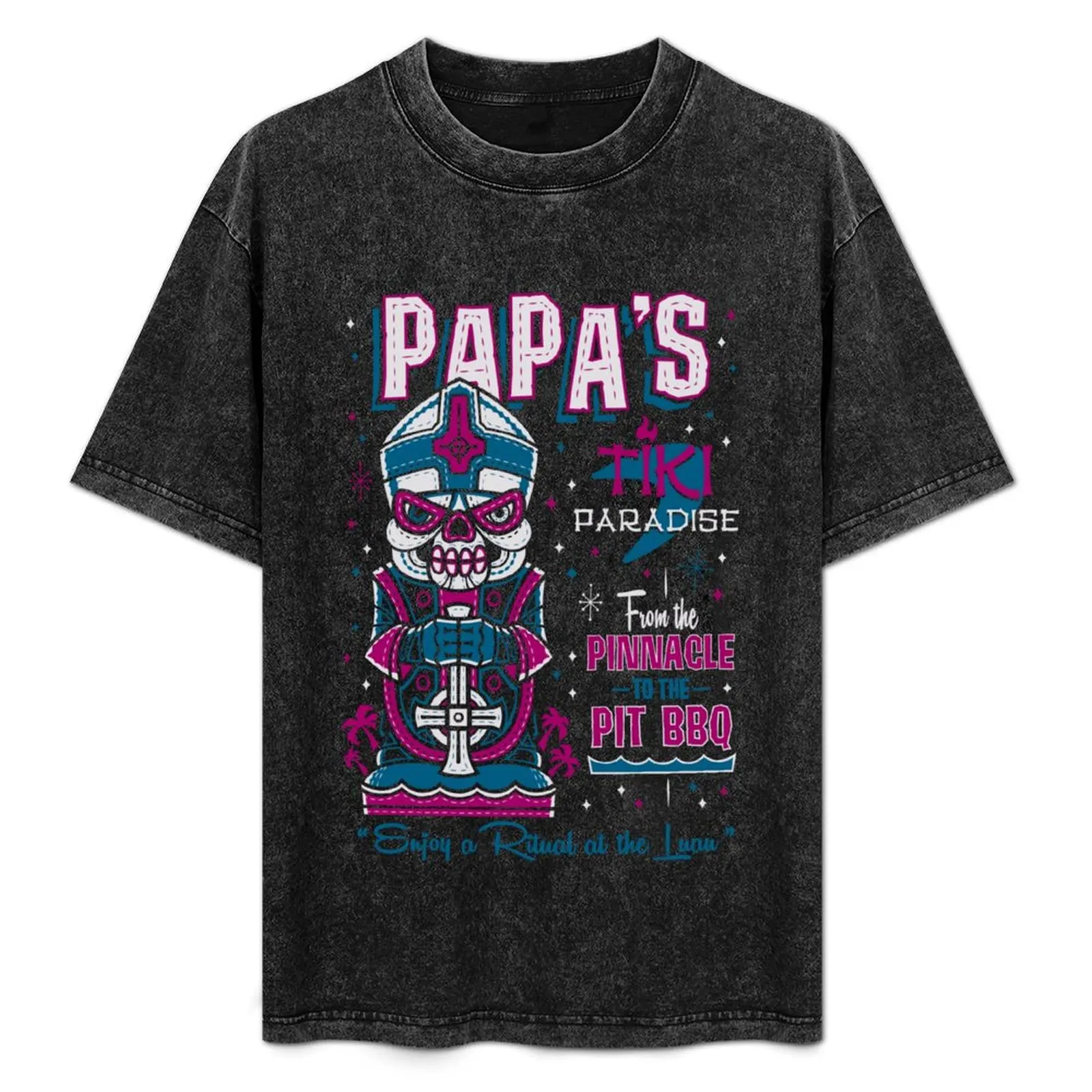 

Papa Ghost Tiki Paradise - Vintage Surf Vacation T-Shirt cotton graphic tees sports fans tee shirts for men