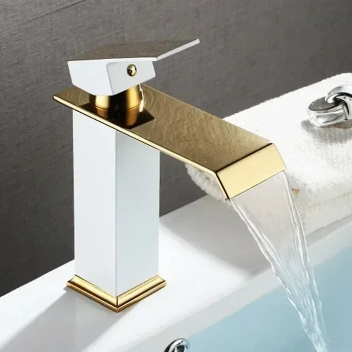 Basin Faucets Waterfall Bathroom Mixer Faucet Hot and Cold Water Tap Stainless Steel Toilet Countertop Single Handle Tap