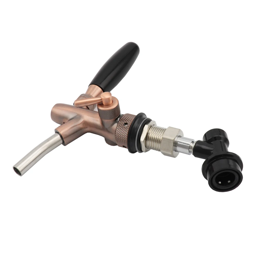 Adjustable Draft Beer Tap Faucet Bronze Plating Ball Lock Liquid Disconnect for Homebrew Kegerator Beer Keg Bar Dispenser