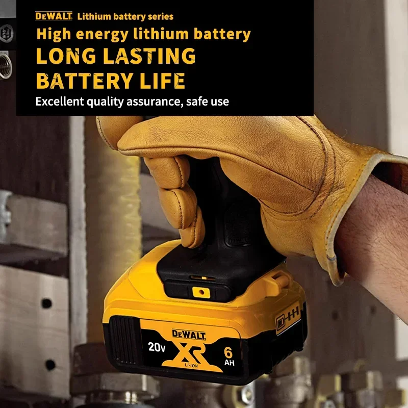 100% originální baterie Dewalt 20V, dobíjecí lithium-iontová baterie 5AH 6AH, náhradní baterie pro elektrické nářadí Dewalt DCD805 - náhled 5