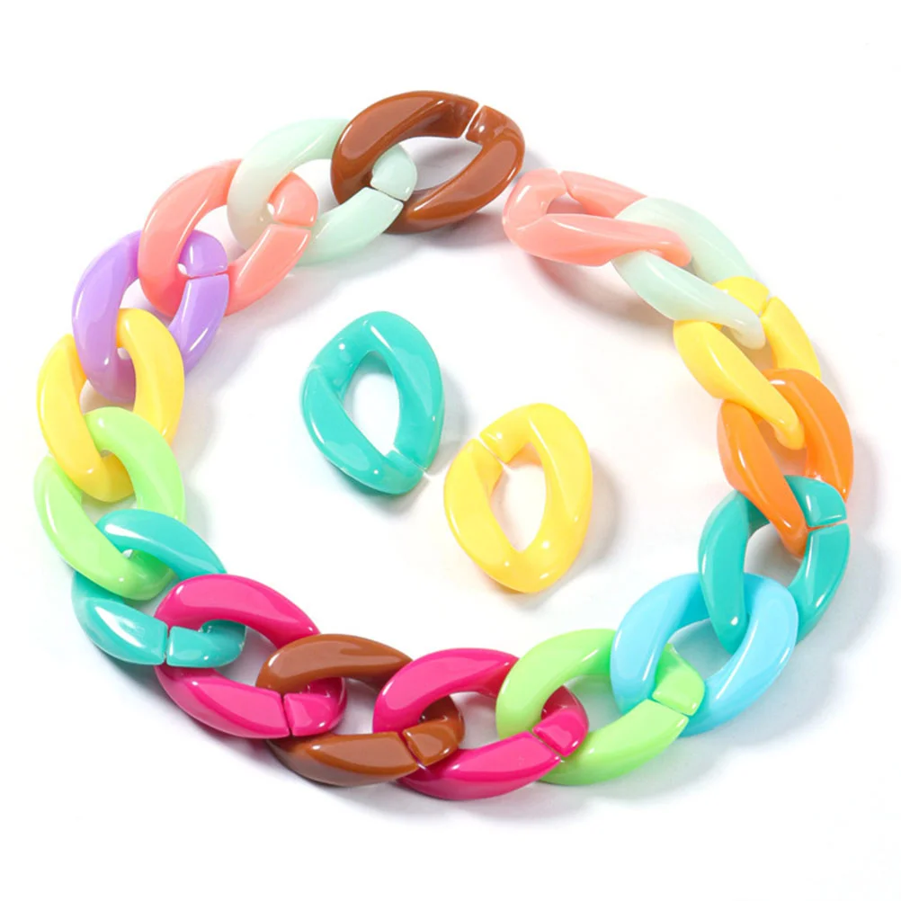 

150 Pcs Colored Hair Clips Plastic Chain Links Craft Hooks Jewelry Making Bright Color Decorative Accessories