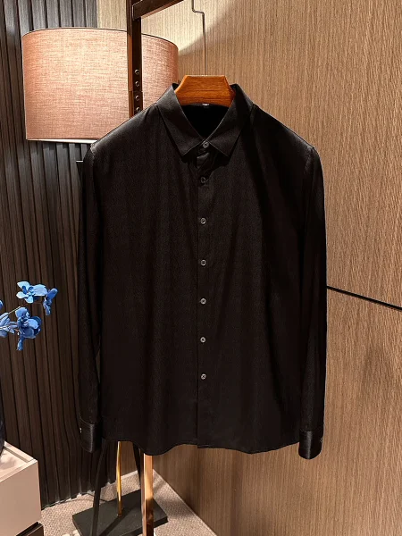 

Spring New Men's Long Sleeve Silk Shirt Breathable High Quality Silk Commute Workplace Fashion Urban Style Printed S...