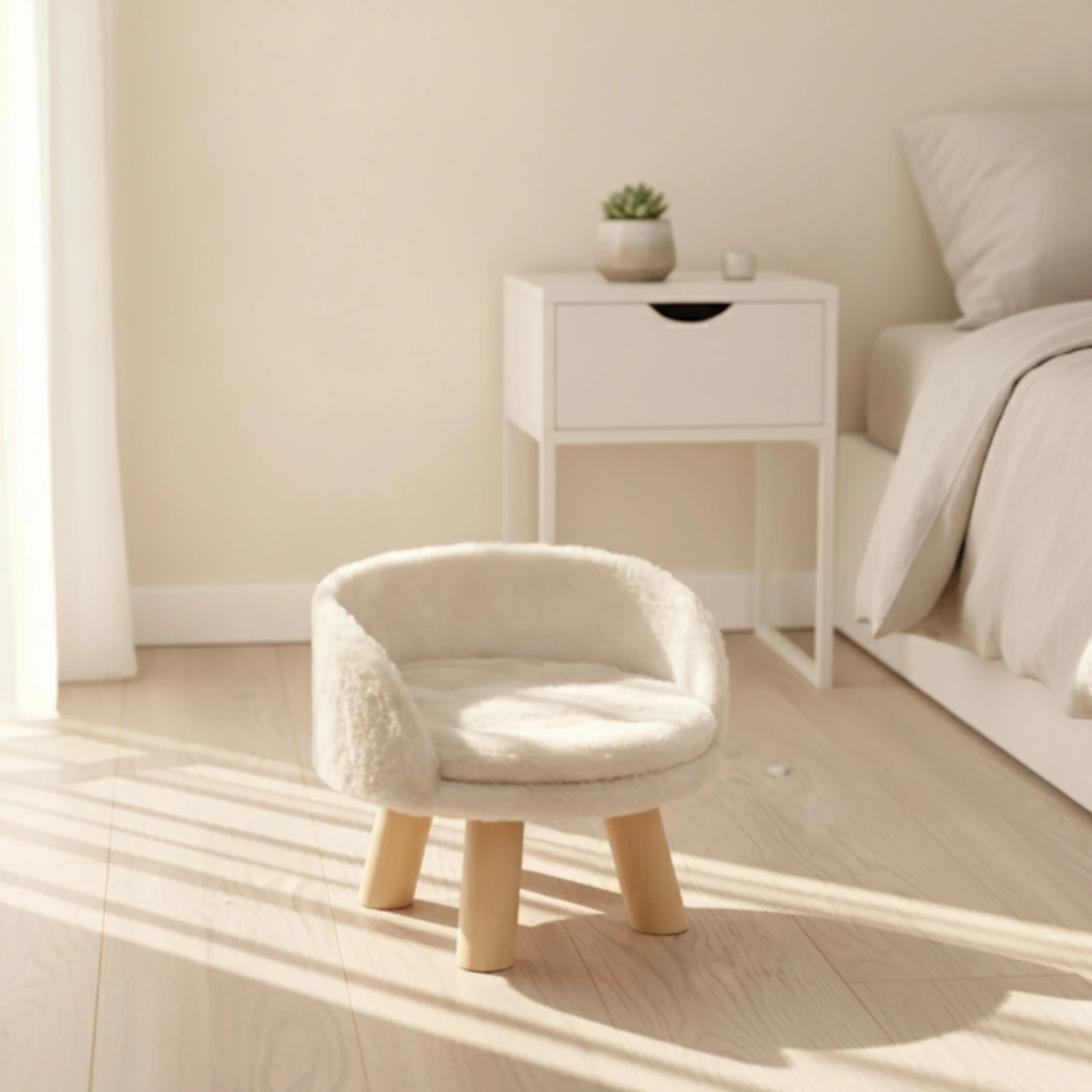 Cat Bed with Wooden Legs Elevated Cat Sofa Pet Couch Cozy Furniture Deep Cushioned for Cats, Living Room, Bedroom