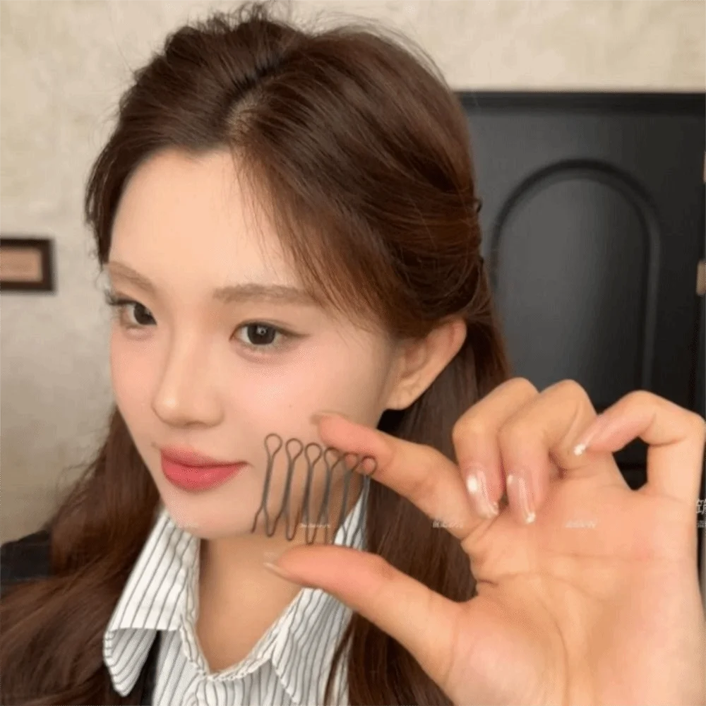 New Roll Curve Needle Invisible Hairpin Invisible Design Tiara Style Tiara Style Hairpin Bangs Fixed Insert Comb Bangs Fixing