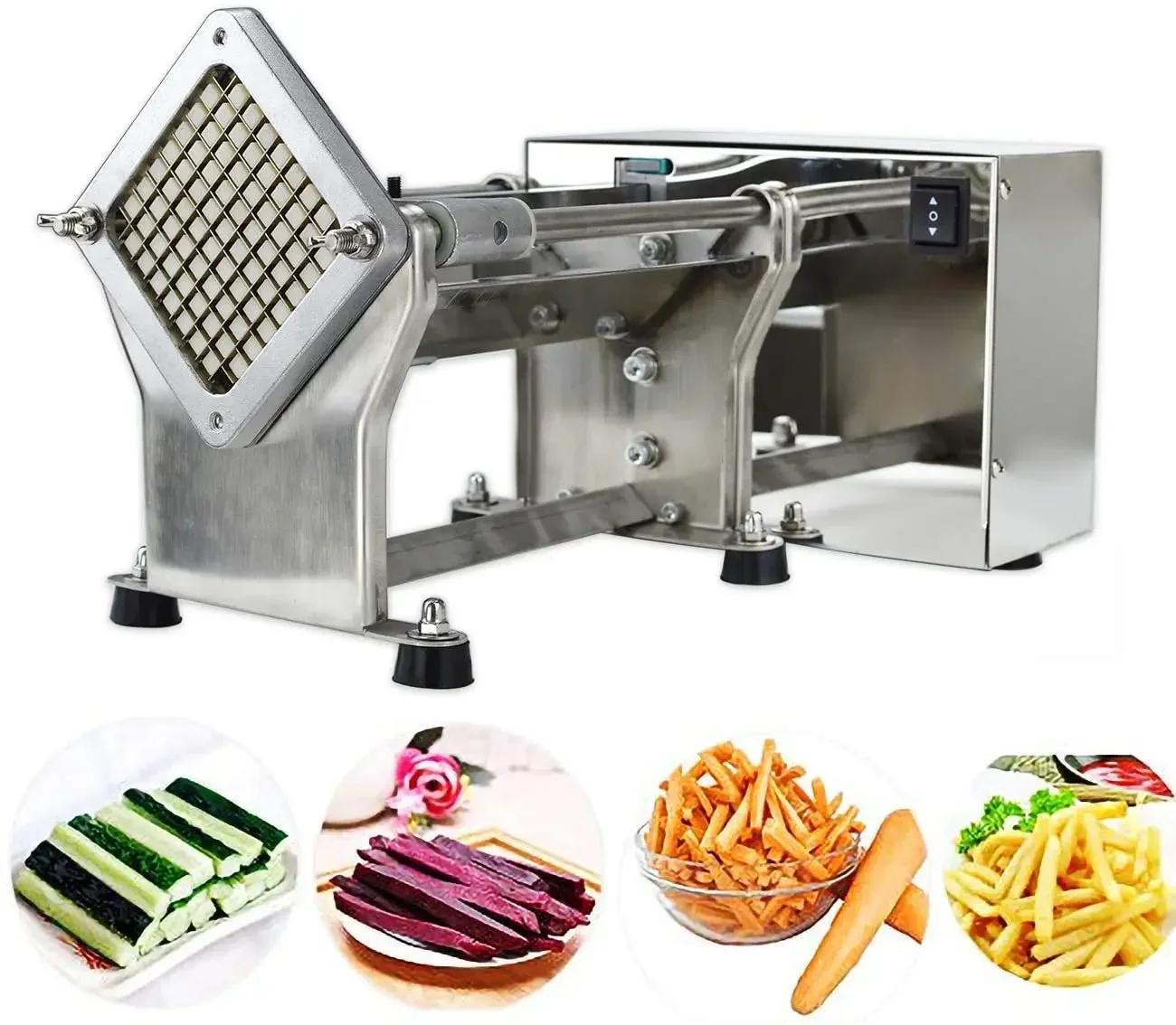 220V Electric French Fry Cutter - Automatic Multi-functional Potato Slicer for Restaurant and Home Use