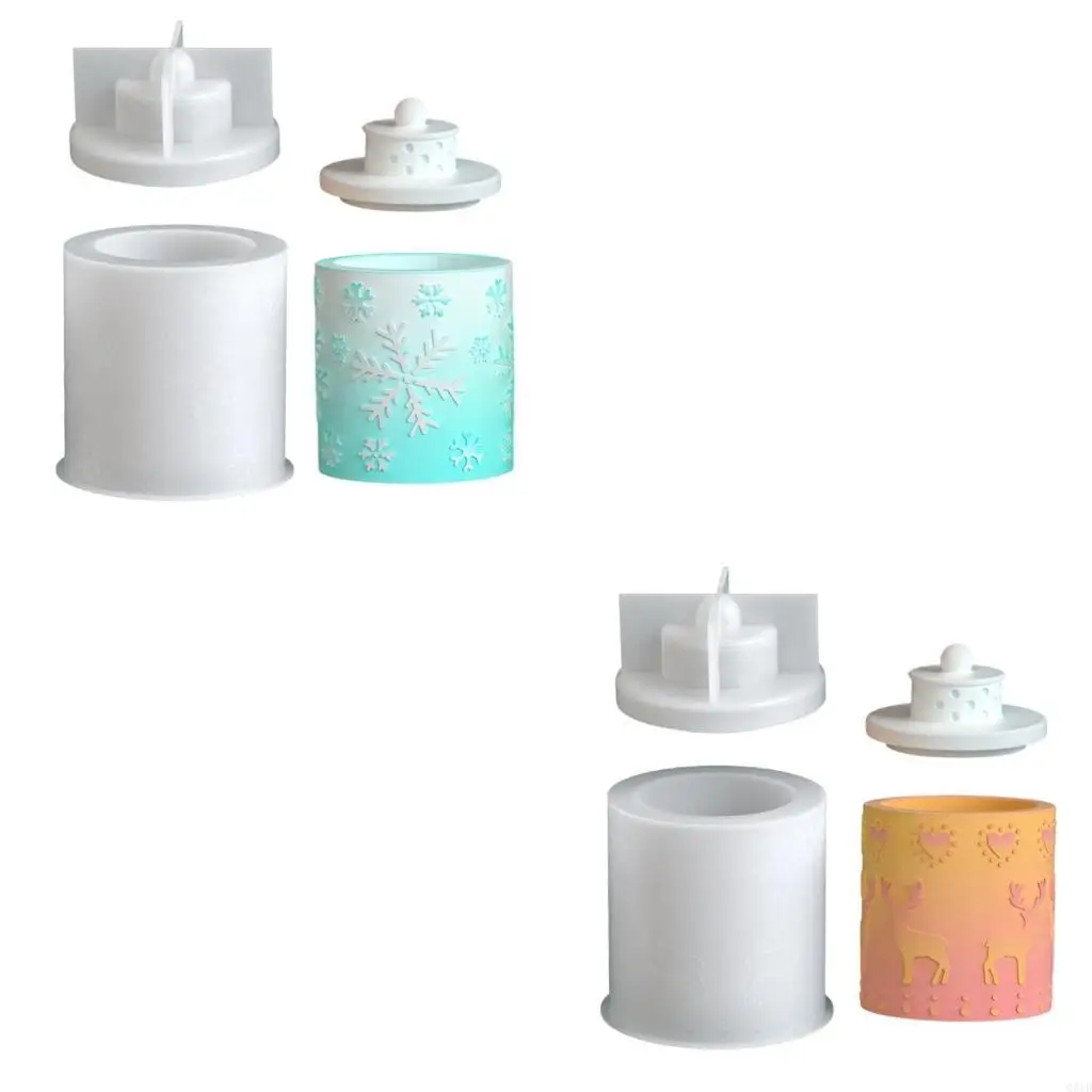 

Контейнер цилиндра силиконовой формы ручной работы с тиснением на Рождество