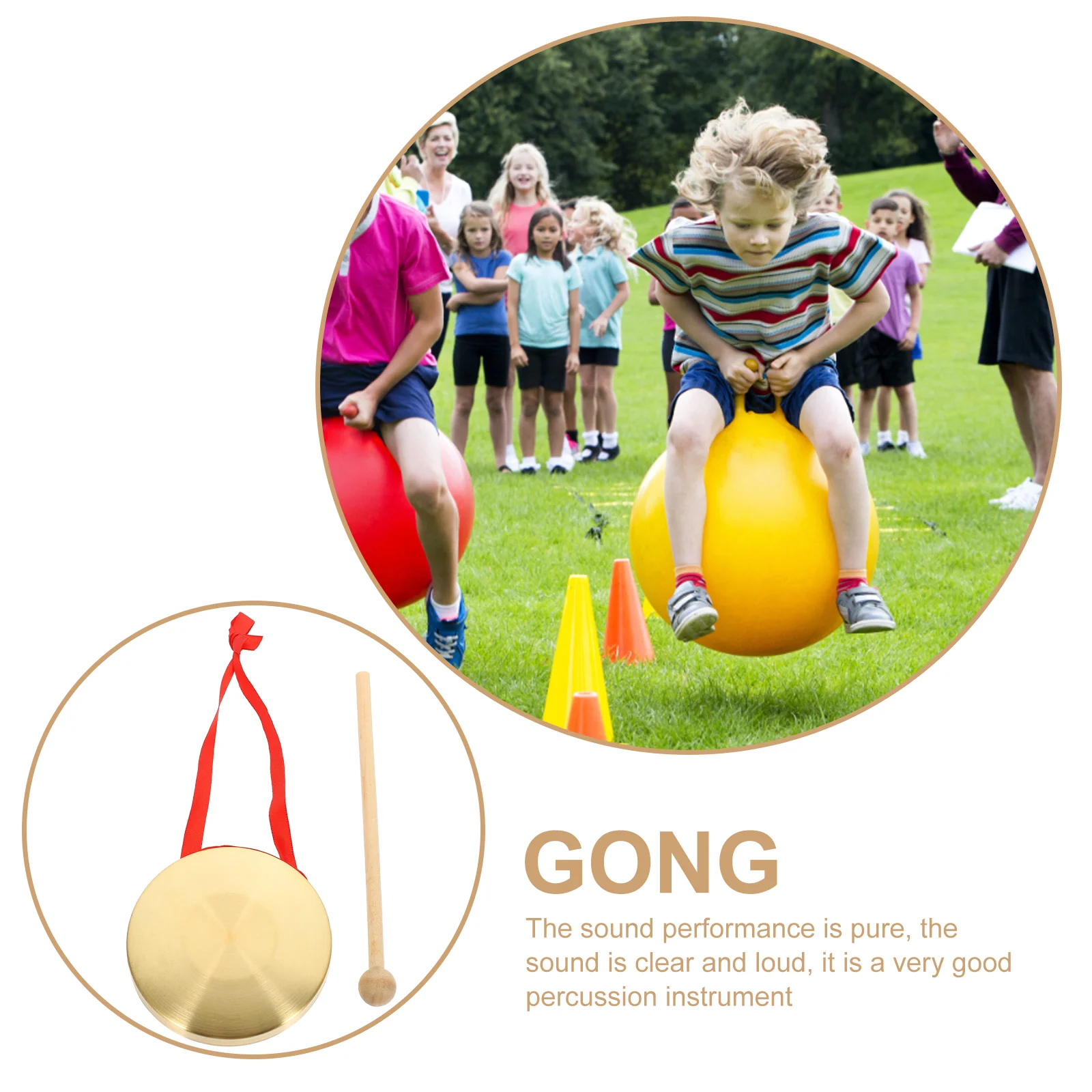 Gong Instrument Mallet Gongs Chinese Musical Toy for Company Opening Traditional Toys Percussion Mini Child