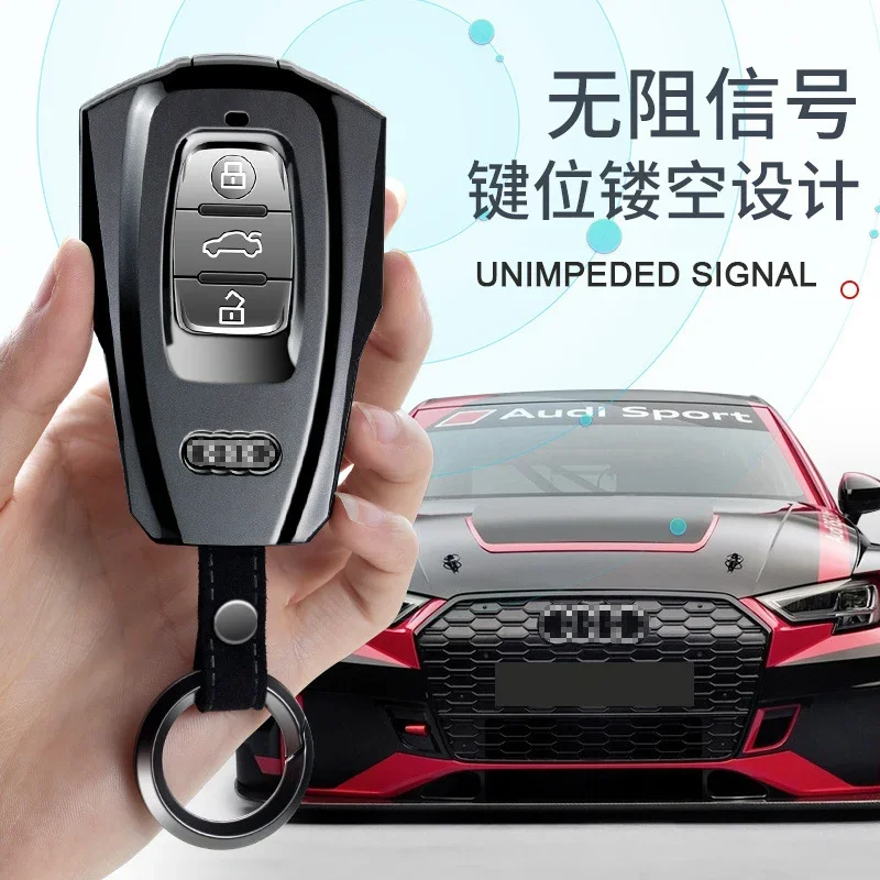 Car Key Shell For Audi A6 A4 A5 A7 A8 S7 B9 Q5 Q7 TT S 4M 8S line Car Key Bag Holder Cover Protection Case Keychain Accessories