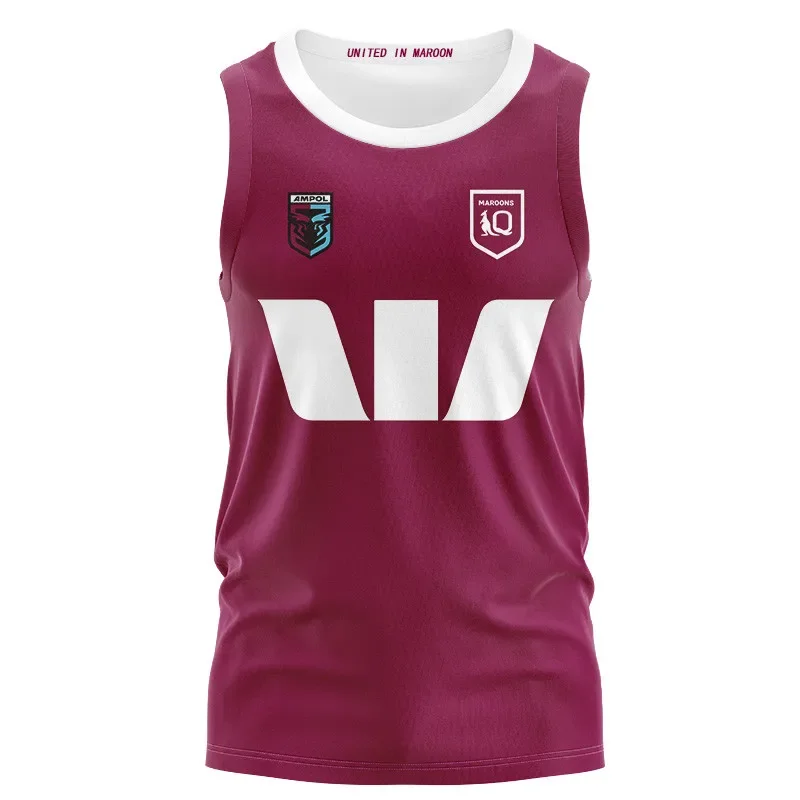 

2024 QUEENSLAND MAROONS MENS HOME RUGBY SINGLET JERSEY size S--5XL ( Print name and number )