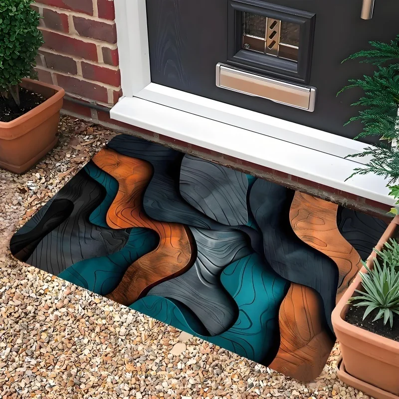 Hair Salon Doormat Black Gold Scissors Dryer Print Non Slip Entry Rug For Barber Shop Entryway And Beauty Studio Decor
