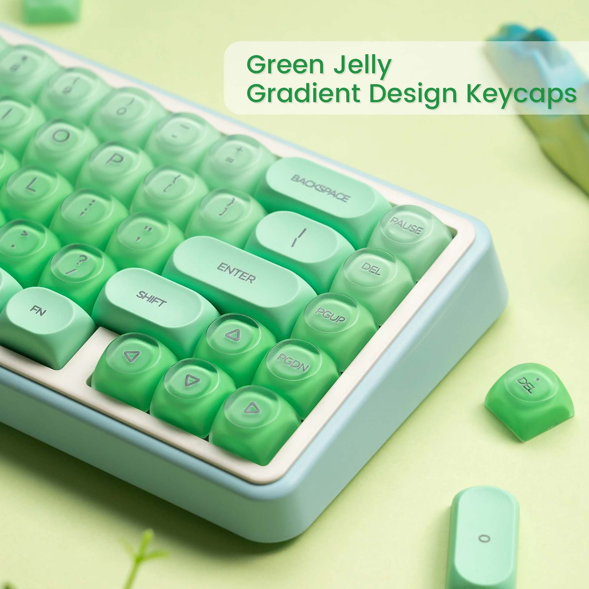 XVX 130 Keys Green Liquid Foundation Keycap Custom Key Caps HOA Profile PBT Double Shot Keycap for Mx Switch Mechanical Keyboard