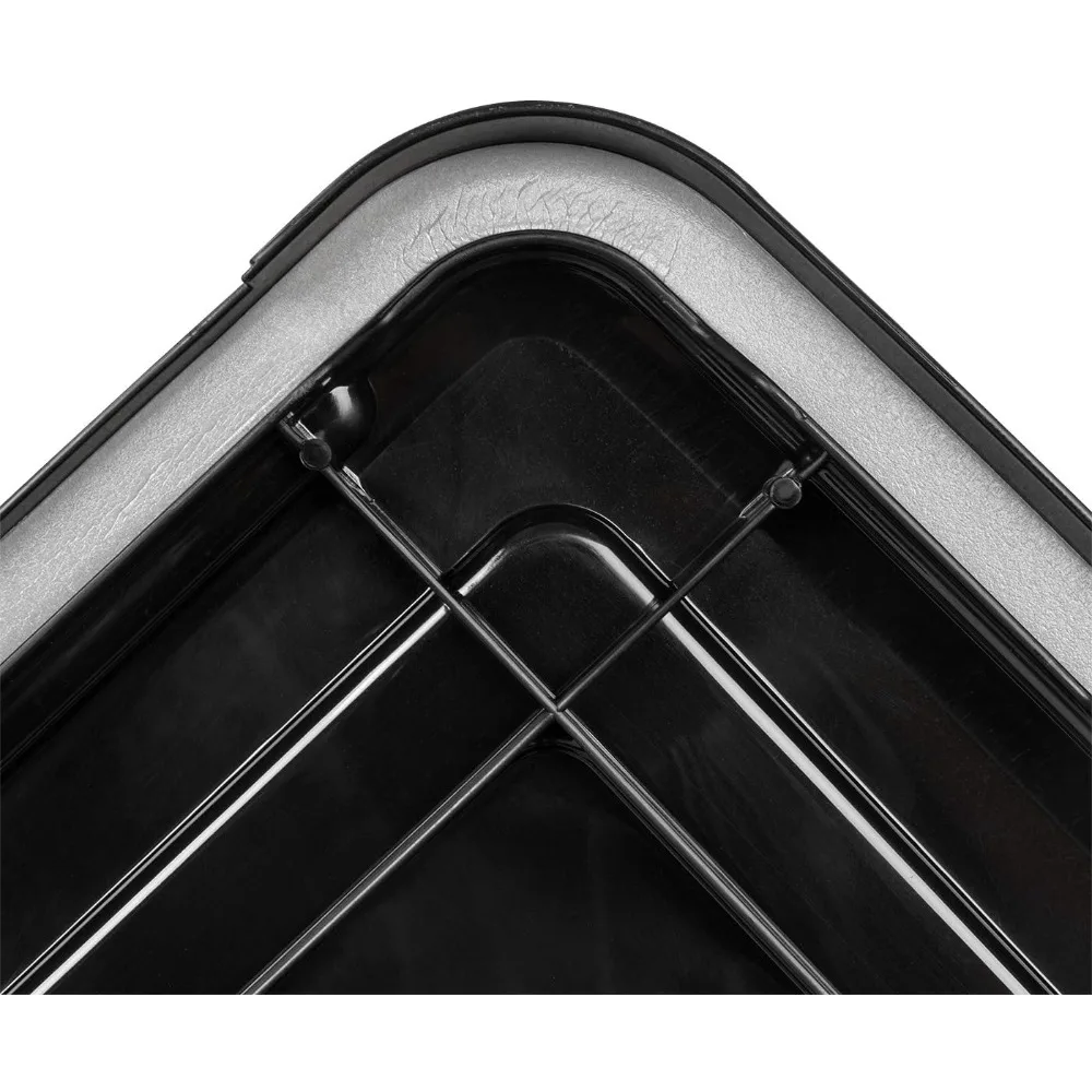 4-Pack Weatherproof Storage Bins with Lids, Stackable Plastic Tote Boxes for Home Organization & Outdoor Use