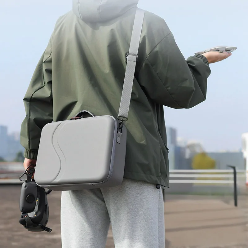 VOLODYMYR Borsa combinata antiurto con tracolla protettiva per drone con guscio rigido di grande capacità per occhiali DJI NEO/DJI N3