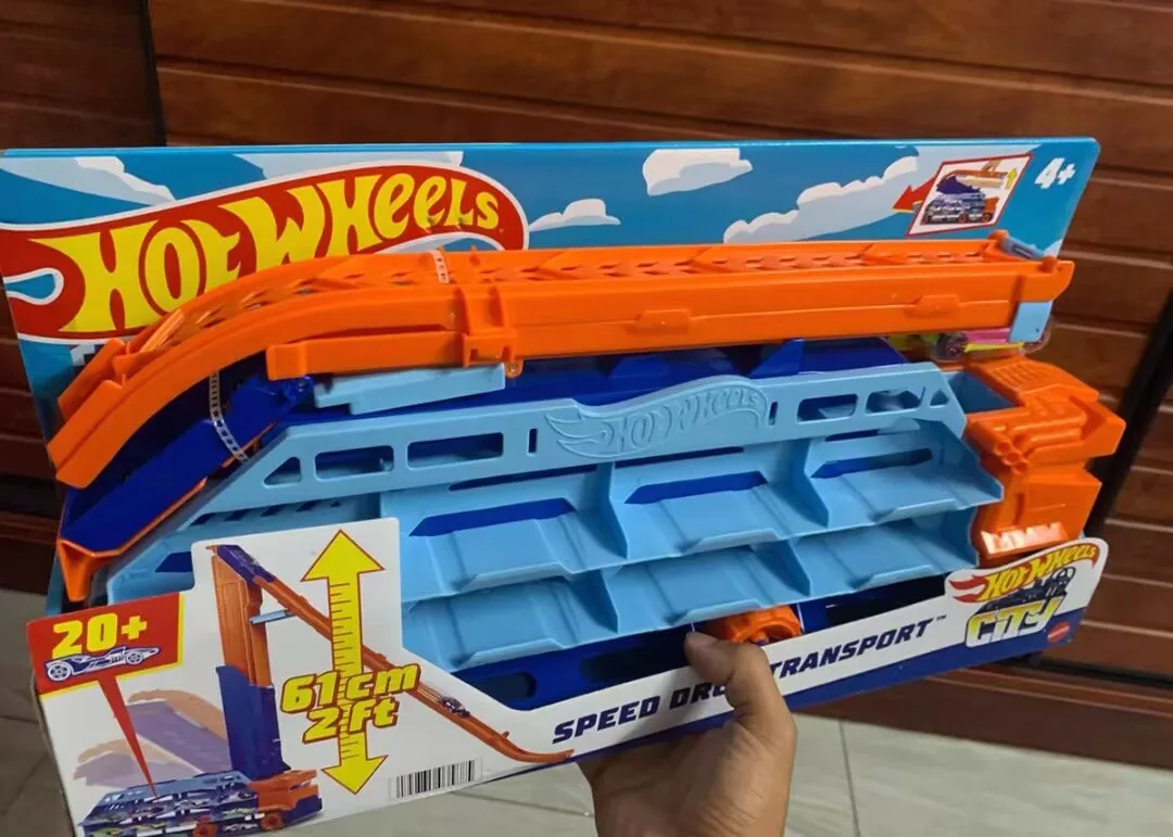 Oryginalne zabawki Hot Wheels na kółkach, szybkiej poruszające się pojazdy transportowe, możliwość przechowywania i montażu, model samochodu HDY92, prezenty dla chłopców, dostępne od ręki.