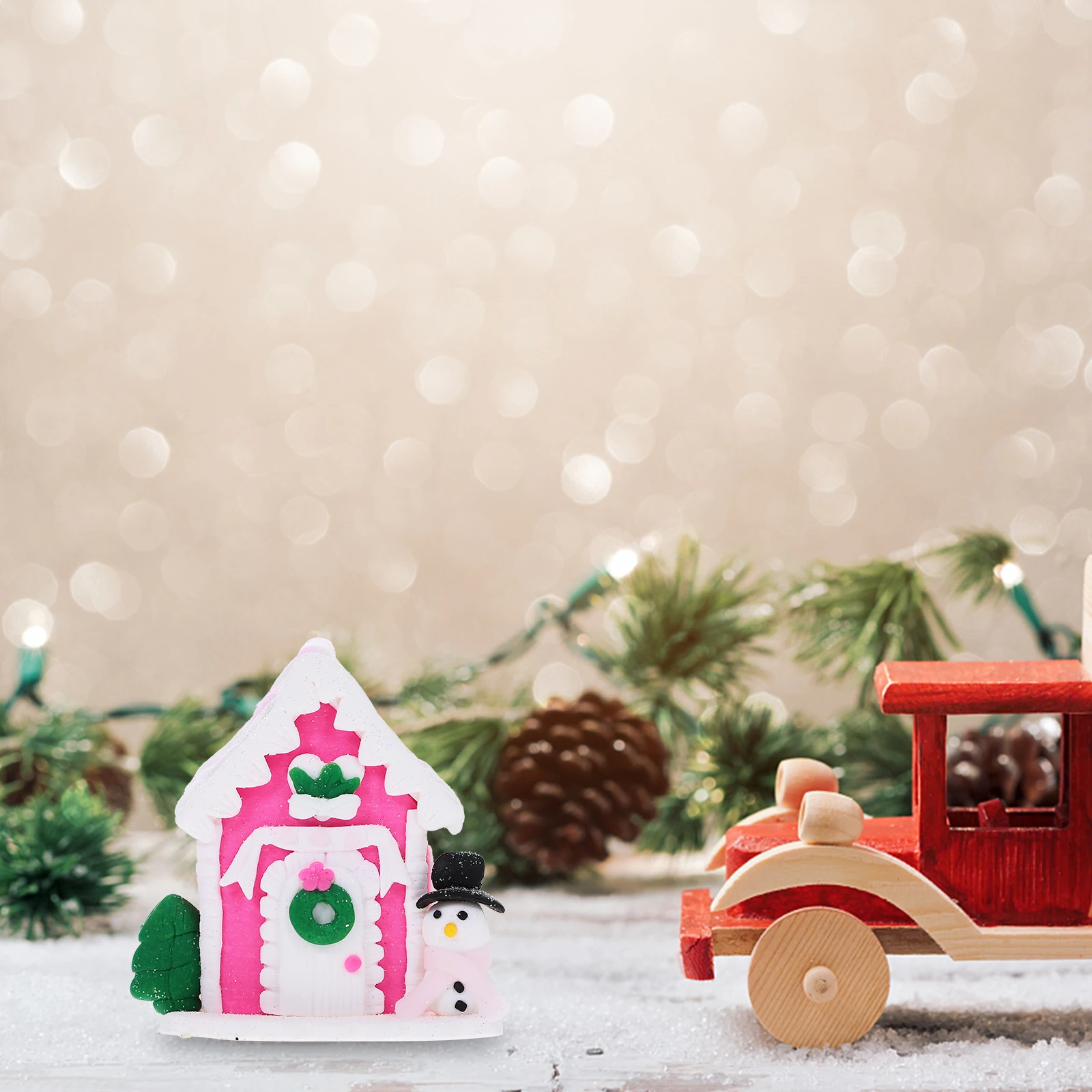 

Christmas House Decoration Decorations Room Festival Desktop Adornment Polymer Clay Ornament Ornaments Table Centerpiece Mini