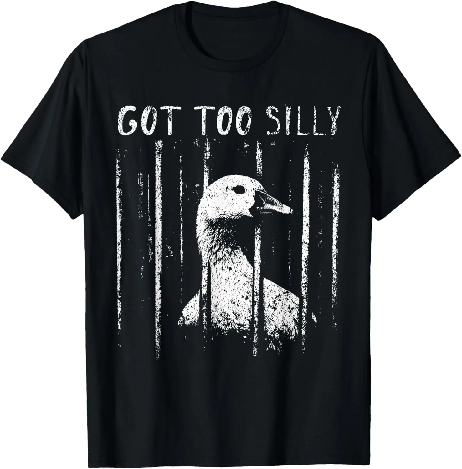 Got Too Silly Meme Funny Goose Jailbird Prison T-Shirt 100% Cotton Trendy Y2K Short-Sleeve Tee-Soft, Quick-Drying,