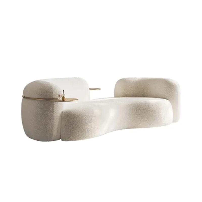 Italian minimalist curved sofa designer beauty salon special-shaped cashew nut fabric