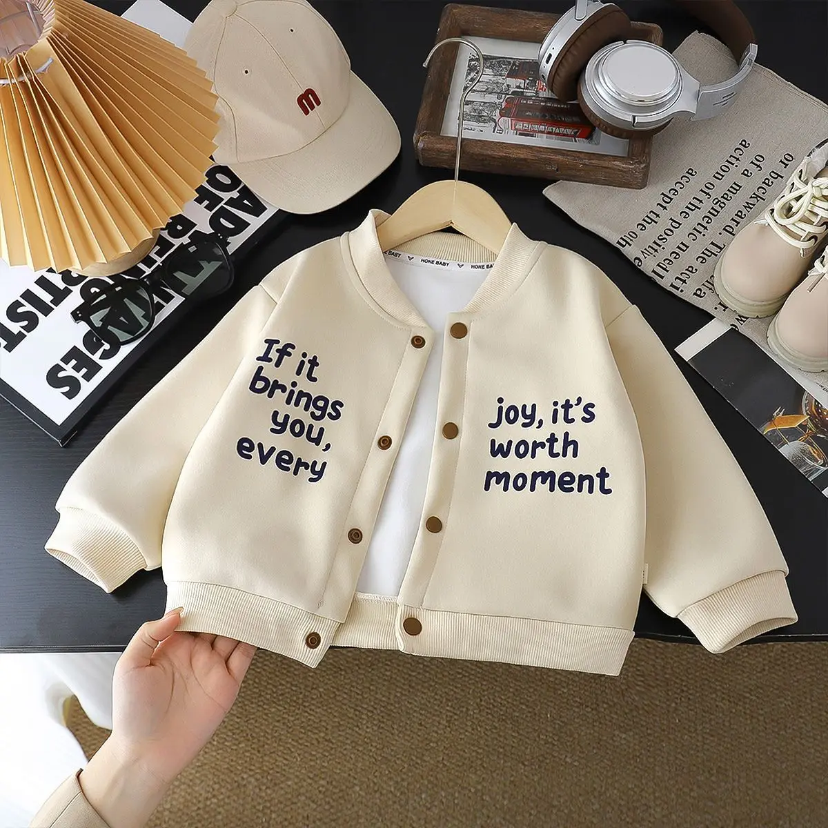 2026 Kids Baseball Jacket Boys Girls Thickened Zip Up Coat Spring Autumn Toddler Outerwear Casual Streetwear
