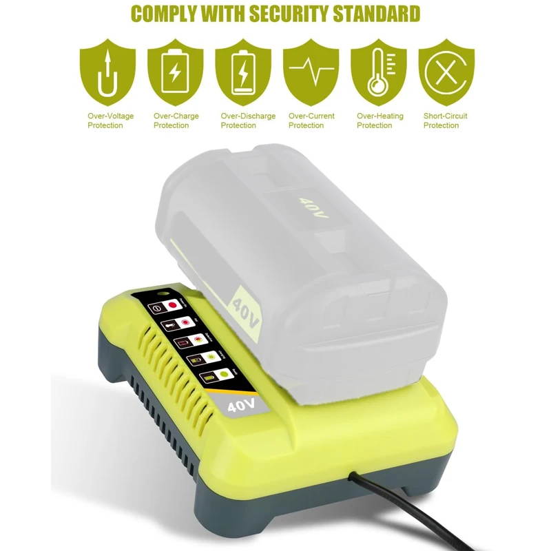 

Зарядное устройство для литий-ионного аккумулятора Ryobi 40 В OP401 с двумя USB OP4015 OP4026 OP4026A OP4030 OP4040 OP4050 OP4050A OP4060 OP40261