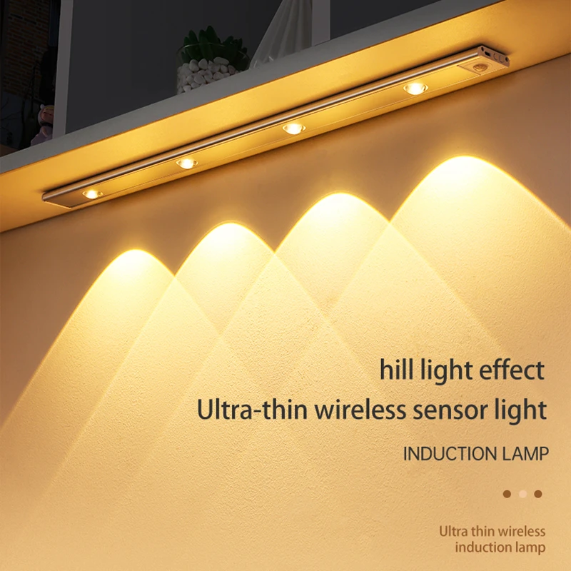 

20/30/40CM LED Multi-Function Ultra Thin Motion Sensor Night Light Bedroom Wardrobe Under Cabinet Lighting Wireless Closet Night