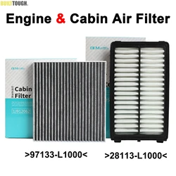 Car Engine & Cabin Pollen Air Filter Set For Hyundai Tucson Sonata Santa Fe Kia K5 Sportage Sorento 2.5L 28113-L1000 97133-L1000
