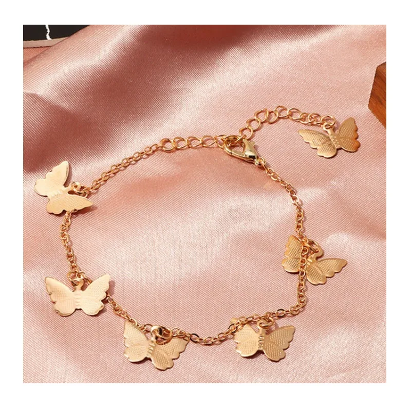 Acessórios de Joias em Forma de Borboleta de Camada Única, Novo Pingente de Borboleta da Moda, Pulseira Personalizada