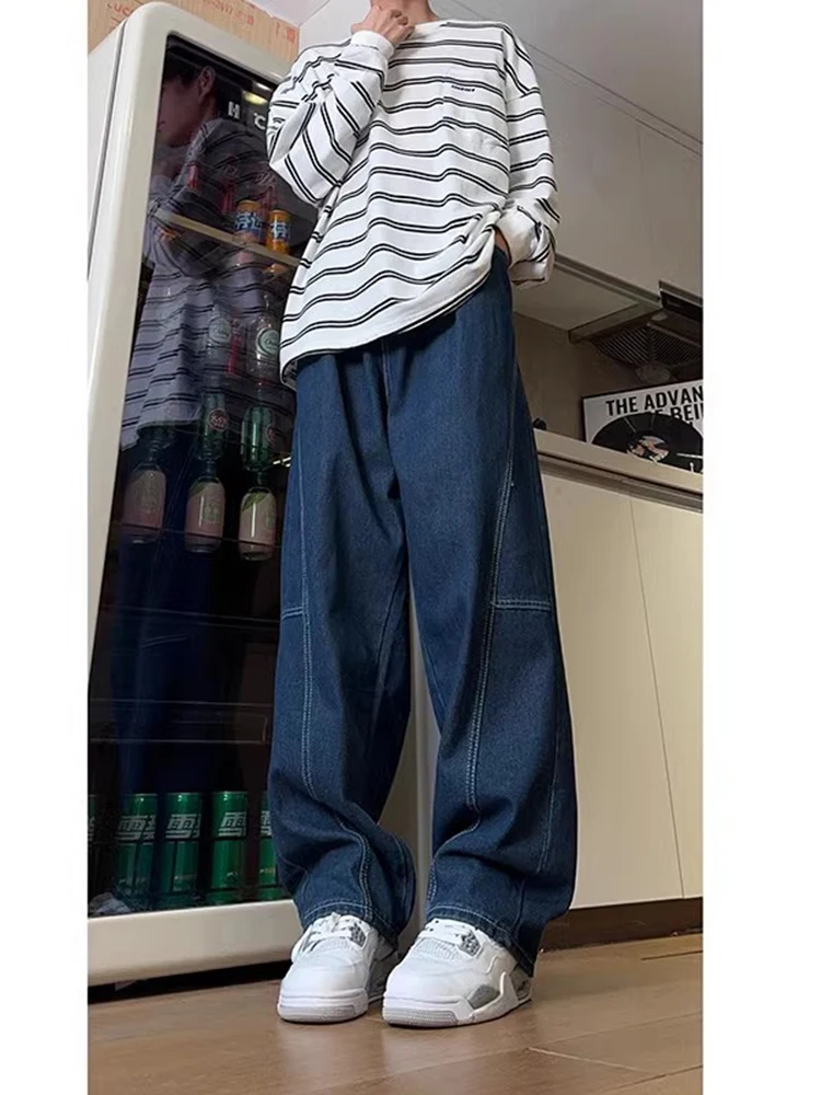 

Retro American Waed Men's Jeans Straight Leg Wide Leg Workwear Pants Casual Wear Resistant Trousers Autumn New Arrival