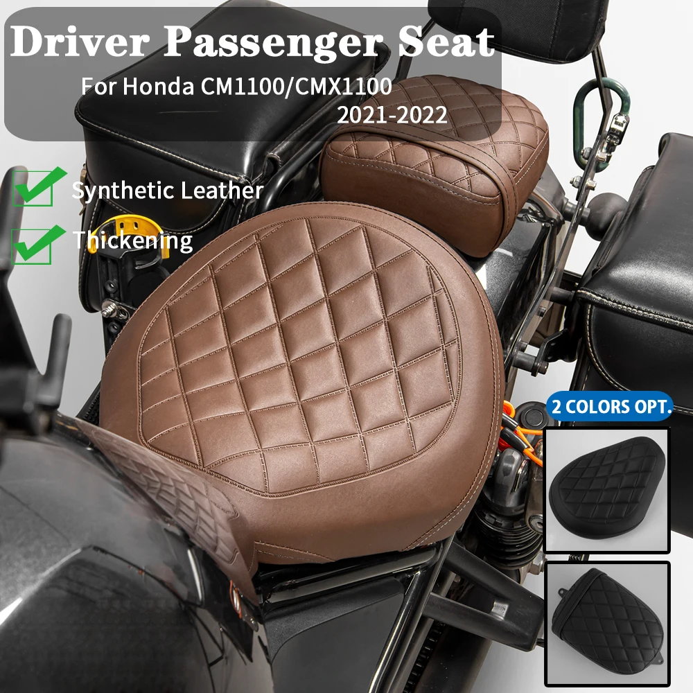 

Seat Cushion Rear Passenger Pillion Front Driver Tail Cover Leather Breathable Thickened For Honda Rebel CMX 1100 CM 2021-2024