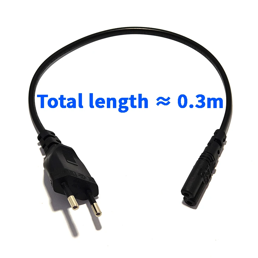 EU To C7 European standard 8-shaped power cord bend suitable for LCD TV desk lamp connection wire Power laptop adapter 0.3m 0.6m
