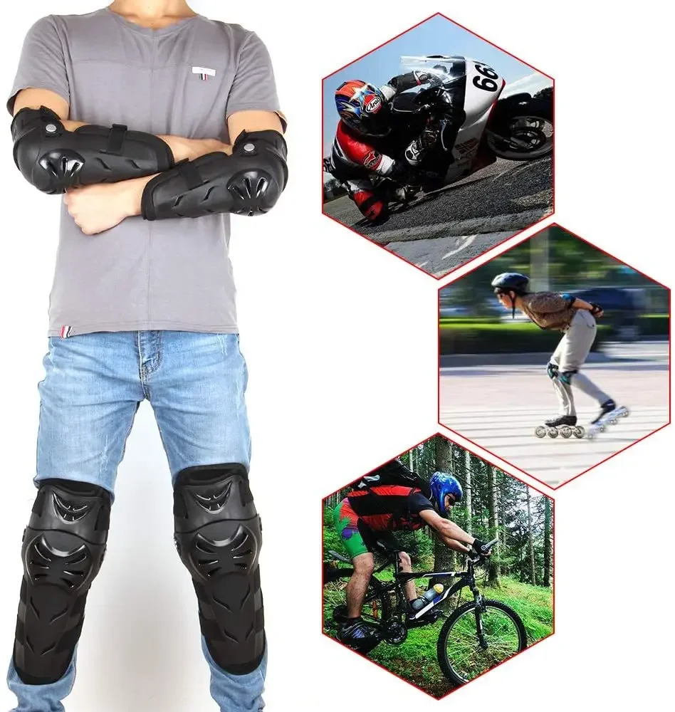 Motorcycle Knee Pads, Summer Off-road Riding Equipment, Motorcycle Rider Elbow & Knee Pads Racing Car Anti Fall Sports Safety